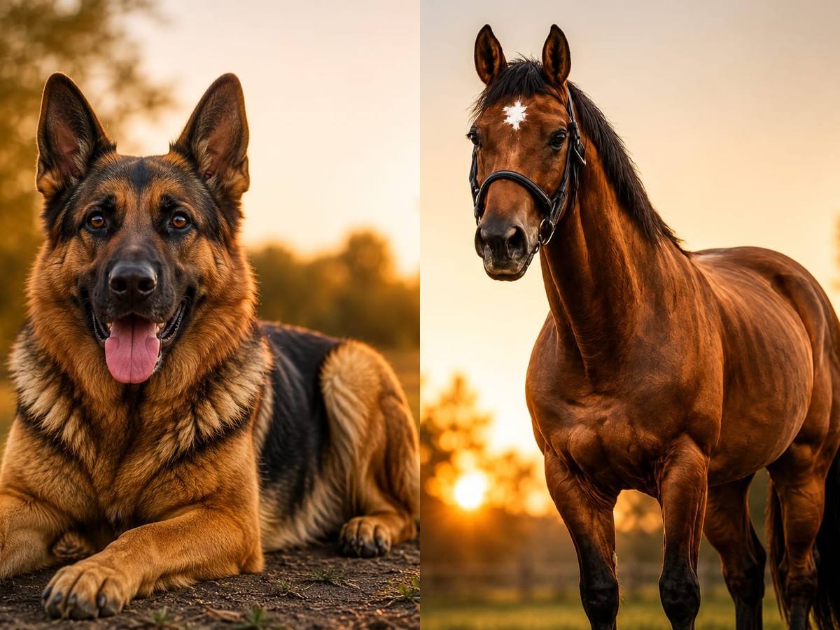 Schäferhund und Pferd – Animal VitalAir Lounge für Hunde & Pferde